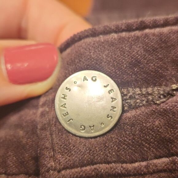 Adriano Goldschmied Anthropologie Dark Brown Stevie Slim Ankle Pants Size 28R 6R - Picture 9 of 11